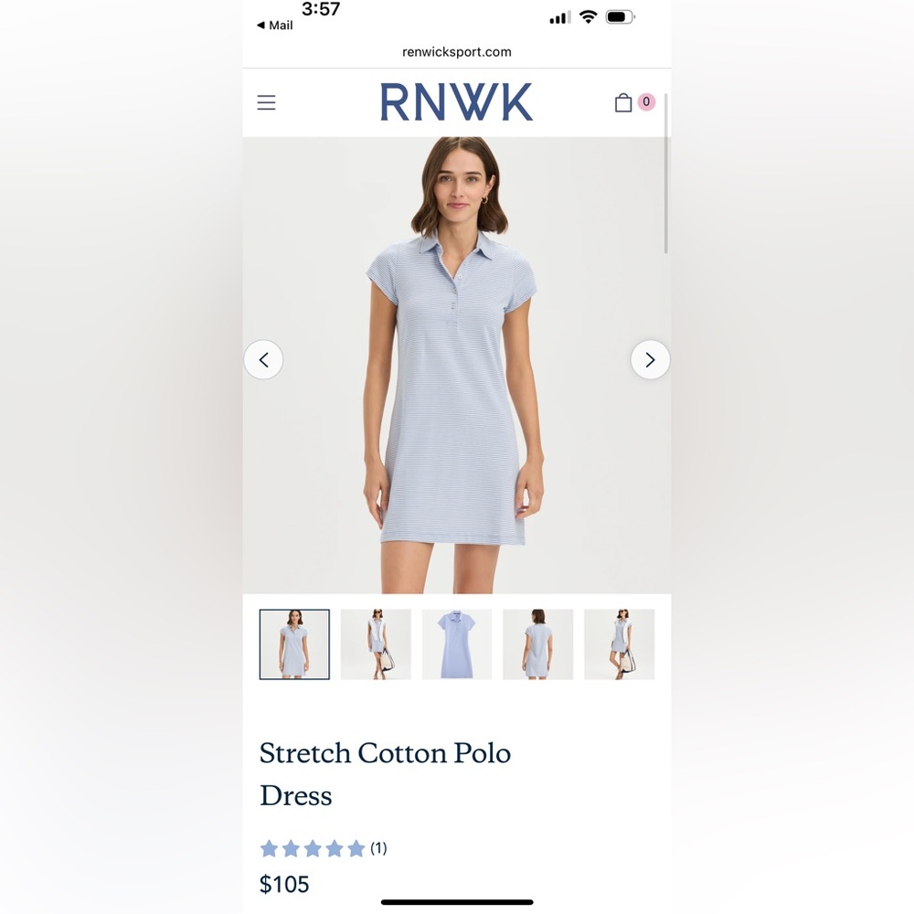 Renwick Sport Navy White Stripe Polo Dress size Large - Picture 6 of 8